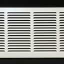 HVAC Premium 36'' x 12'' [Duct Opening] Flat Stamped Steel Return Air Grille - Sidewall and Ceiling - HVAC Vent Duct Cover - White [Outer Dimensions: 37.75''w X 13.75''h]