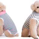 2 Packs Pet Dog Recovery Onesie Suit for Dogs Cats After Surgery,Dog Abdominal Wounds Bandages Cone E-Collar Alternative (Grey, L)