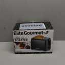 Elite Gourmet ECT1027B Cool Touch Toaster with 6 Temperature Settings & Extra Wide 1.25" Slots for Bagels, Waffles, Specialty Breads, Puff Pastry, Snacks, ETL Certified, 2 Slices, Black