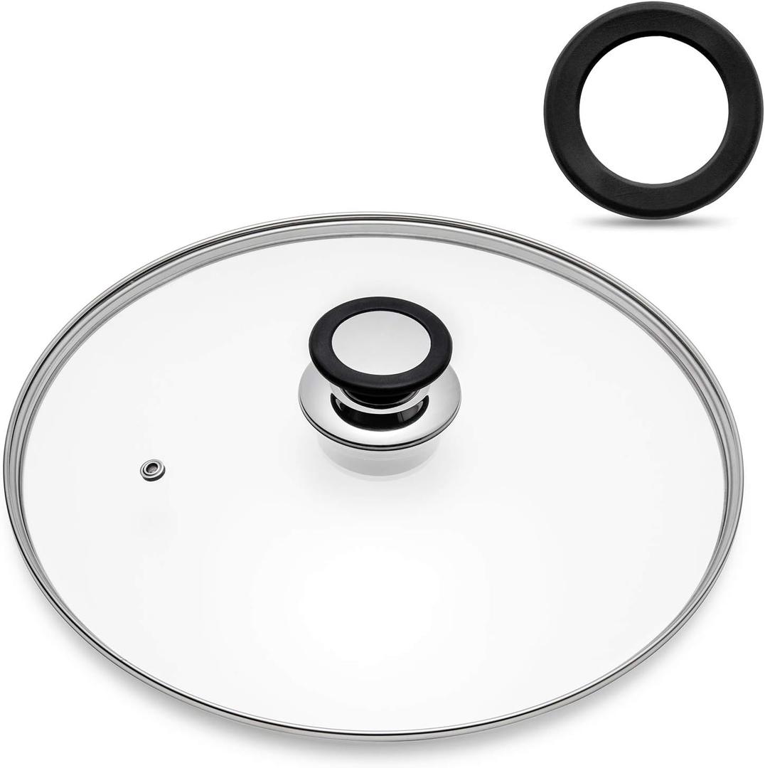 Tempered Glass Lid with Heat Resistant Handle, 9.5"/24cm, Clear