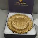 MAONAME Gold Charger Plates Set of 12, Reef Plate Chargers for Dinner Plate, Round Plastic Table Chargers for Thanksgiving, Christmas