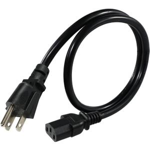 2FT Universal Black 3 Prong TV/Monitor Power Cord - NEMA 5-15P to C13, 13A, 125V, 16AWG, AC Printer Power Cord for PC, Scanner