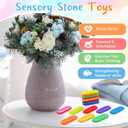 16 Pcs Sensory Worry Stones Textured Anxiety Stones Sensory Tools for Adults Stress Relief Items Autism Gift (Rectangle)
