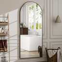 57" x 20" Arched Full Length Mirror - Wall Mounted/Floor Mirror Aluminum Alloy Frame Full Body Mirrors for Bathroom Living Room Bedroom and Entryway,Black