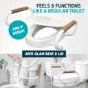 Lunderg Raised Toilet Seat with Handles - Elongated - Easy to Install Toilet Seat Risers for Seniors - Adds 3 Inches & Works like the one youve always used - Elegant design - No Hospital Vibe