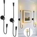 GAKA Large(27 inch) Wall Sconce Candle Holder Set of 2,2 Arm Iron Wall Mount Candle Holder Decorative,Black