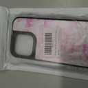 Case for iPhone 16 Pro, Trendy Aesthetic Pink Ribbon Bow Pattern Print, Glossy Hard PC Back Soft TPU Bumper, Slim Shockproof Anti-Scratch Cover for Teen Girls Women