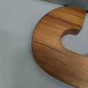 Utoplike Teak Hanging Shower Caddy with Hooks, Bathroom Shower Organizer Over Shower Head, 2-Tier Wood Shelf for Shampoo, Towels, No Drilling