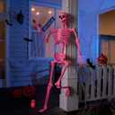JOYIN 5.6 FT Halloween Posable Skeleton Life Size, Giant Outdoor Yard Skeletons, Pink Plastic Skeleton with Movable Joints for Haunted House Props, Halloween Decorations, Spooky Scary Skeletons Party