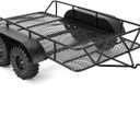 INJORA RC Trailer for Hauling Behind Car - Metal Hitch Mount Trailer for 1/18 RC Crawler TRX4M Defender Bronco K10 High Trail F150, 543g/each