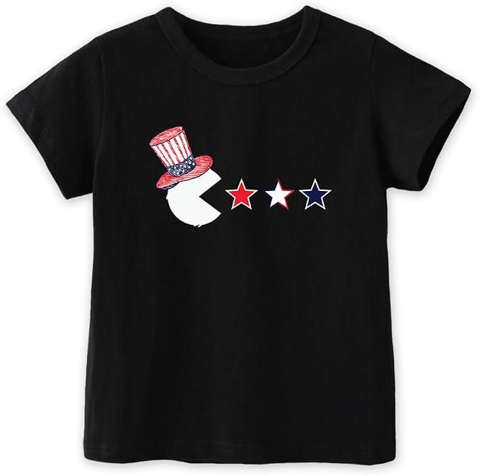 4th of July Toddler Baby Boys Girls T-Shirt Kids Funny Letters Print Patriotic Cotton Independence Day Top 3-4T