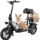 Gyroor Electric Scooter with Seat for Adults 20 Miles Range
550W Motor, Pet Basket, 18.6 MPH Speed, 12" Tires, Foldable Design