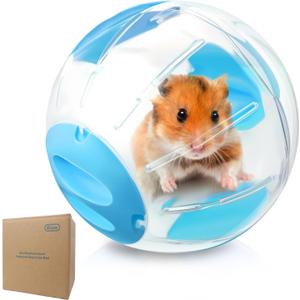Hamster Exercise Ball, 7.9 Inch Syrian Hamster Ball, Transparent, Large Ball with Four entrances (Blue)