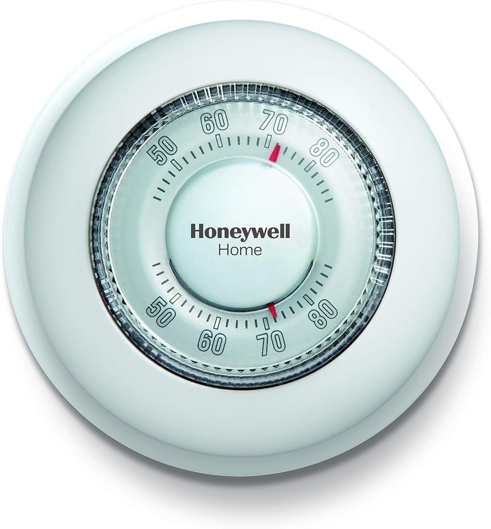 Honeywell Home CT87K1004 The Round Heat Only Manual Thermostat, Large, White, Large