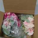 Artificial Rose Pink Flowers Bouquet Fake Silk Peonies Flowers Floral Arrangement Decoration for Wedding, Bridal Bouquets, Home Decor, Baby Shower, Table Centerpieces