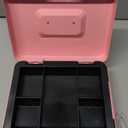 Cash Box with Lock and Money Tray Metal Money Box Large Cash Lock Box for Money 9.84" x 7.87" x 3.54" Pink