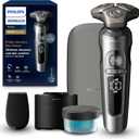 Philips Norelco S9000 Prestige Rechargeable Wet & Dry Electric Rotary Shaver with Precision Trimmer, Premium Case & Cleaning System, SP9841/84 (Gray)