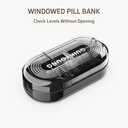 2 x Pill Cutter Pro Professional Pill Splitter for Small Tiny and Large Pills with Double Stainless Steel Blades Centering Guide Tablet Vitamin Cutter Halves Quarters Medical Grade (Black)