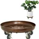 Plant Stand Rolling Plant Caddy With Wheels, 14 inch Plant Saucer With 360 Lockable Wheels, 390 LB Capacity Metal Rolling Plant Cart for Heavy Duty Planter, Rustproof Plant Dolly for Outdoor/Indoor
