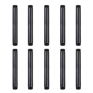 Niubid 10 Pack 1/2 Inches x 6 Inches Black Malleable Steel Nipples Fitting, DIY Steampunk Industrial Vintage Style.