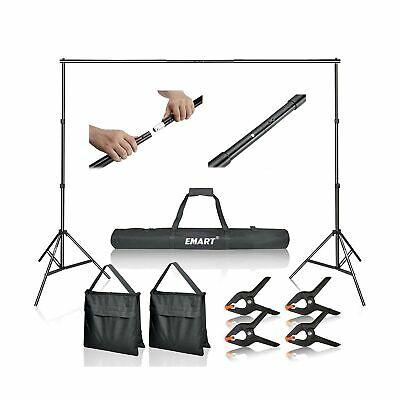 EMART Photo Video Studio 10Ft Adjustable Background Stand Backdrop Support System Kit with Carry Bag