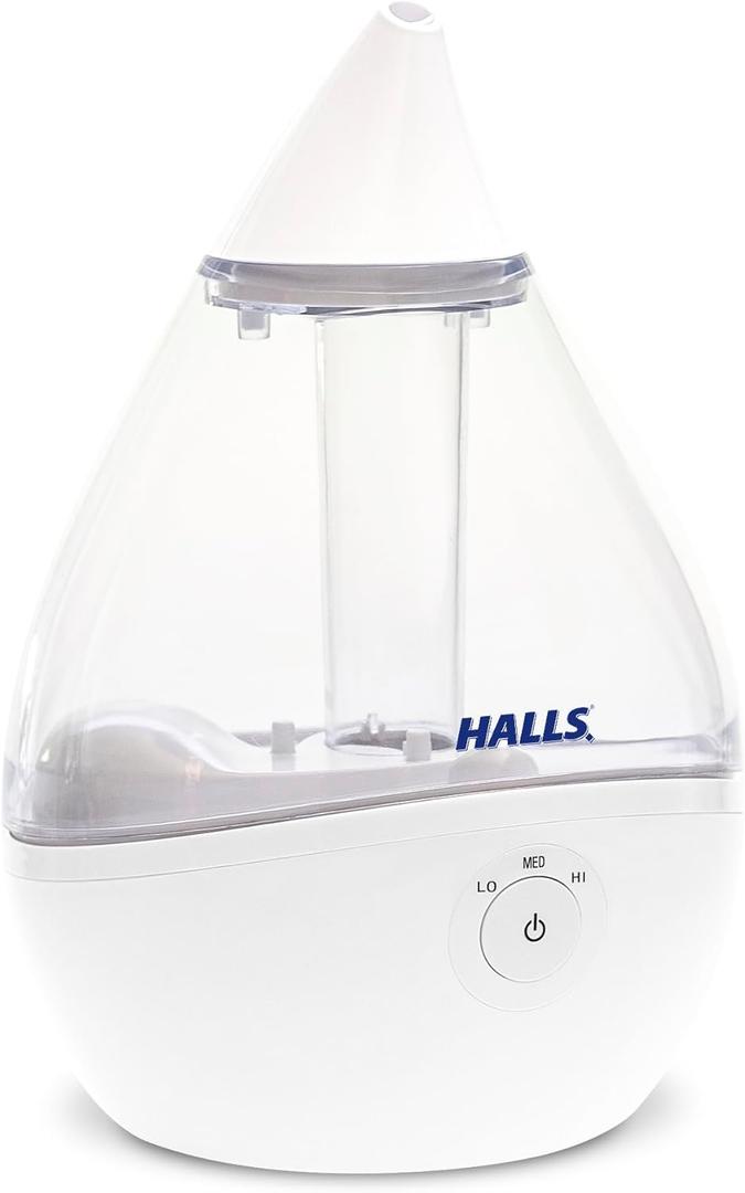 Crane x HALLS Droplet Ultrasonic Small Air Humidifiers for Bedroom and Office, 0.5 Gallon Cool Mist Humidifier for Plants and Home, Humidifier Filters Optional