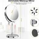 DEIOVWXS Makeup Mirror, 3000mAh Rechargeable Double-Sided Magnifying Vanity Mirror with 3 Colors, 1X/10X, Adjustable Brightness, Gifts for Mom, Mothers Day, Women, Wife, Girls, Dorm Room Essential