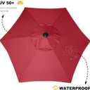 AMMSUN 6ft Patio Umbrella Outdoor Table Umbrellas with Push Button Tilt, UPF50+ Premium Steel Pole and Ribs for Deck, Lawn, Garden, Backyard & Pool (Red)