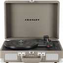 Crosley CR8005F-TE Cruiser Plus Vintage 3-Speed Bluetooth in/Out Suitcase Vinyl Record Player Turntable, Taupe