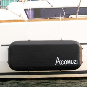 60"/120" Heavy-Duty Boat Bumpers for Docking, Thick Drop Stitch PVC Inflatable Boat Fenders for Docking, Large Dock Bumpers for Yacht Fishing Boat Pontoon Boat (60"*23"*8", Black)