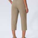 Women's Capri Pants Wide Leg Quick Dry Hiking Capris Water Resistant UPF50 Lightweight Loose Travel (L)
