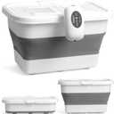 Live Bait or Fish Bucket with Aerator, 14 Quarts Multi-Function Collapsible Fishing Container Box with Rechargeable Air Pump