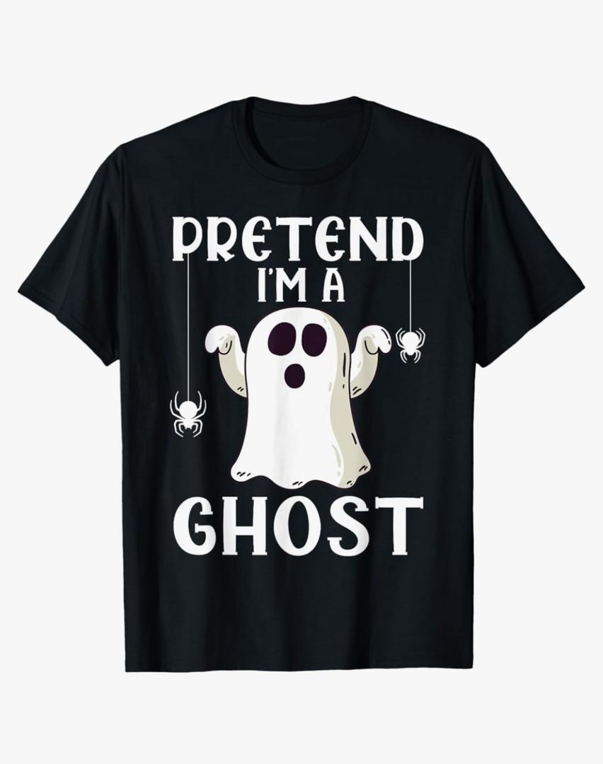 Funny Pretend I'm A Ghost Lazy Halloween Costume T-Shirt M