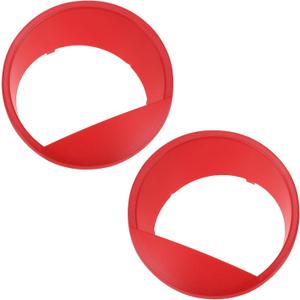 Headlight Trim Bezel Headlamp Bezel Headlight Cover Decor for Jeep Wrangler JK 2007-2017 Red ABS 2 Pcs Front Left, Front Right Car