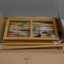 OurWarm 8.2 Ft Adjustable Wedding Backdrop Stand, 2-in-1 Floor Arch & Over-the-Table Rod, Gold Metal Square Background Frame, Photo Backdrop Balloon Arch Stand for Birthday Party Baby Shower Decor