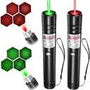 [2 Packs Green+Red Beam] Rechargeable Green & Red Beam Light Flashlight Long Distance Range For TV/LED/LCD Screens Tactical Flashlights Presentation Office/Outdoors/Astronomic/Construction [001]