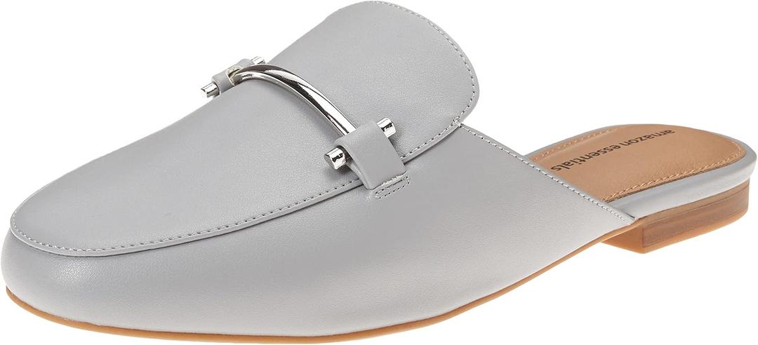 Amazon Essentials Women's Slip On Buckle Mule, Backless, Size 9W