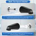 Tub Shower Trim Kit, Shower Knob and Bath Tub Spout, Compatible with Price/Pfister Verve Tub Faucet Handle, for Use with 1/2 in, 3/4 in IPS Connection, With Four in One Tub Spout Adapter (Matte Black)