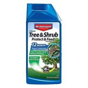 BioAdvanced 12 Month Tree and Shrub Protect and Feed II, Concentrate, 32 Oz, Outdoor Insect Killer