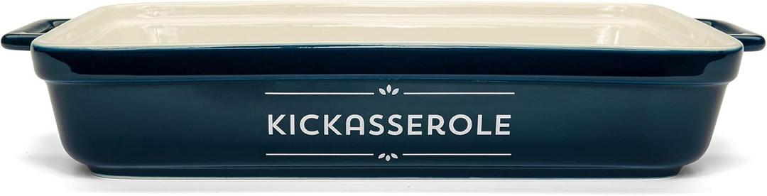 Ceramic Casserole Dish For Oven - 10.6 x 7.2 x 2.3 - Funny Gift for Bakers and People That Like To Cook or Housewarming Gift Idea