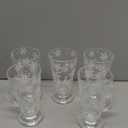 Sliner 6 Pcs Christmas Glass Coffee Mugs with Handle 9 oz Clear Irish Coffee Mugs Footed Xmas Glasses Winter Holiday cups for Chocolate Cocoa Xmas Gift(Snowflakes)