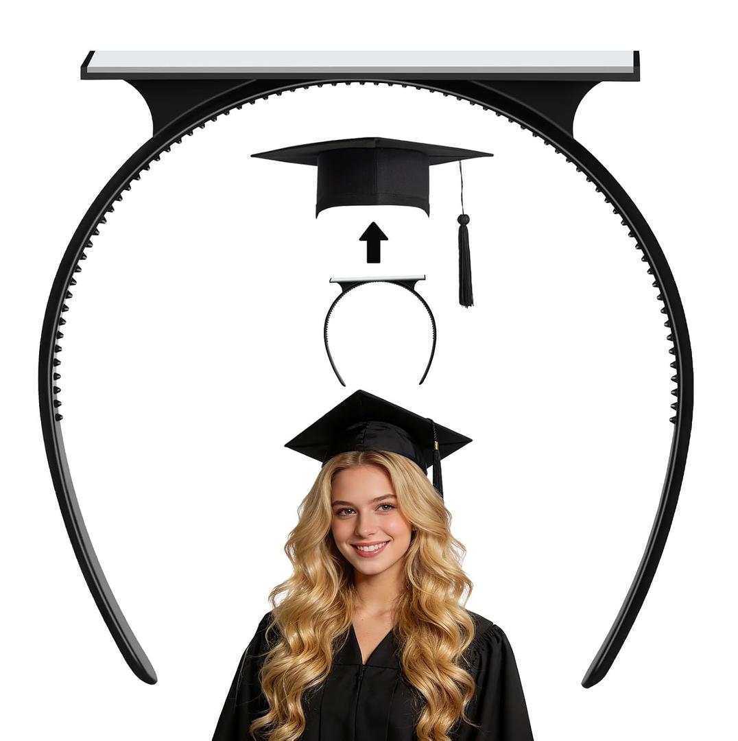 7 x Graduation Cap Headband Insert, Grad Cap Headband Holder - Secures Your Graduation Caps & Keeps Hairstyle, Hat Accessories for Graduates, Students, Women