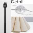 KUNJOULAM Modern Floor Lamp, Black Pole Floor Lamps, Simple Design Tall Lamp with Beige Lampshade, Standing Lamp for Living Room, Bedroom, Office, Home (Without Bulb)