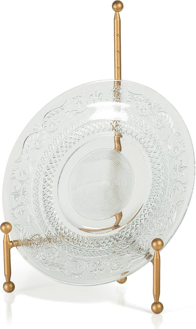 Red Co. Decorative Tripod Plate Stand and Art Holder Easel in Gold Finish - 14" h