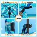 HOMEDEMO 6'×6' Beach Cabana, Beach Canopy Tent Easy Set up and Take Down with Sand Pockets, Big Sandy Anchor, Elongated Side Wall Cabanas for Sand, Little Dolphin