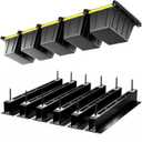 Overhead Garage Storage Rack, Heavy Duty Ceiling Mount Bin Holder for 7-27 Gallon Tote Storage Container Bins, 17-Inch Black Metal Rails for Garage Storage Organization Shelving System, 6 Pack