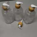 VITVITI Shampoo and Conditioner Dispenser, Body Wash Shower Soap Dispenser Wall Mounted 3 Chamber, Drill Free 17oz Plastic Shower Bottles for Bathroom, Clear 3 Sets