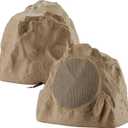 Theater Solutions 2R8S Outdoor Sandstone 8" Rock 2 Speaker Set for Deck Pool Spa Yard Garden