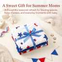 Nursing Pillow Cover Compatible with My Brest Friend, 2 Pack Soft Breathable Replacement Covers, Machine Washable, Patriotic 4th of July, Stars Stripes