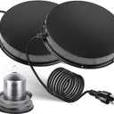 2PACK Chicken Water Heater for Winter Heated Poultry Waterer Base,with Thermostat and 9.8ft Power Cord, Dia.11in,Suitable for Plastic/Metal Poultry Waterer (Black)